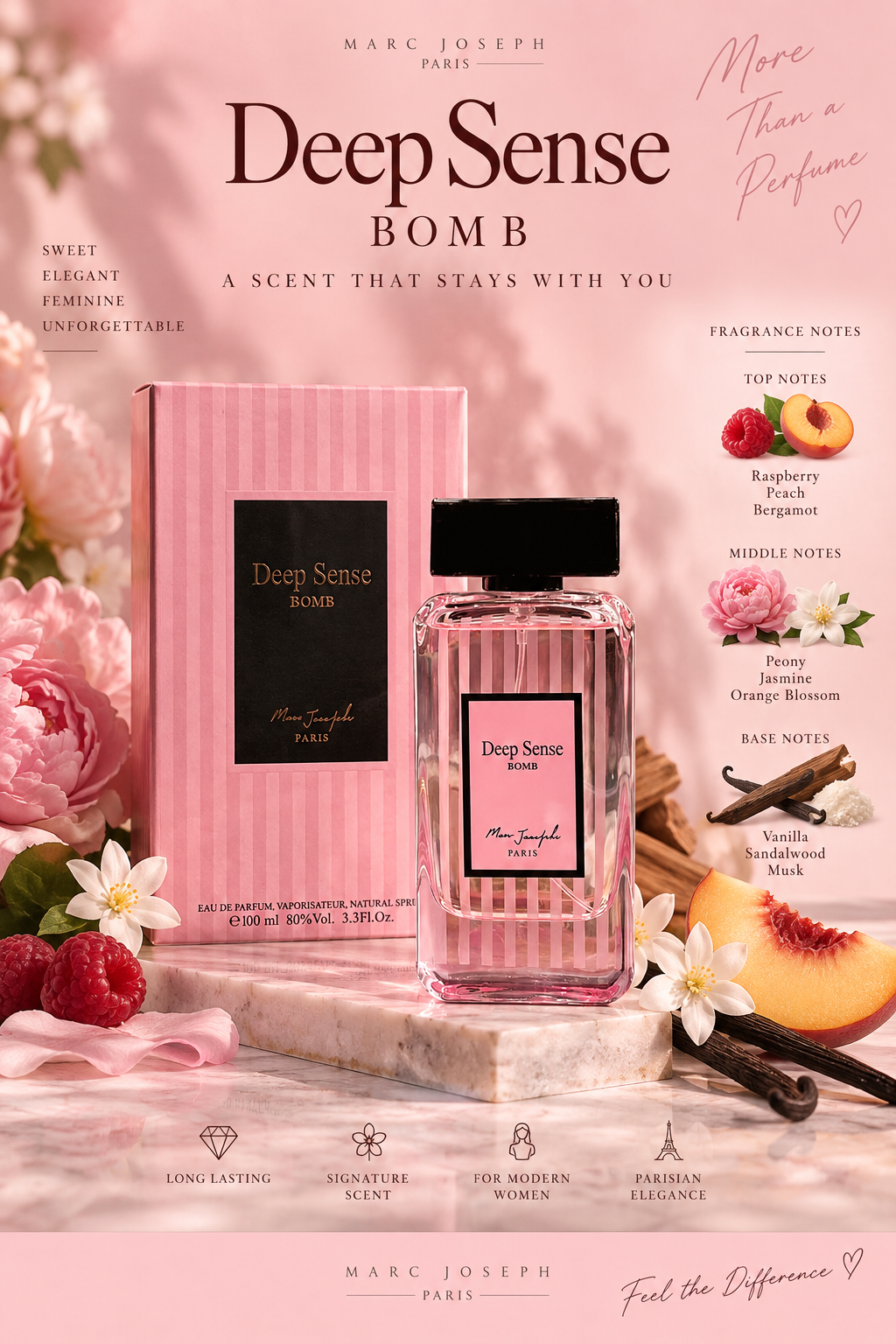 عطر و ادکلن زنانه دیپ سنس 100 میل